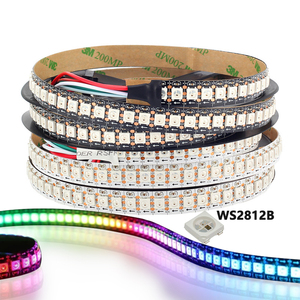 1M 144 LED WS2812B striscia LED barra luminosa con Chip RGB di classe indirizzabile digitale ad alta luminosità, FPCB nero o bianco, DC 5V, 0.3W/LED - Product Image 1