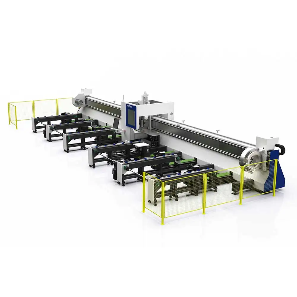 MKLASER máquina de corte a laser de tubo de aço inoxidável com três mandril de alimentação automática de tubo de metal de fibra cnc