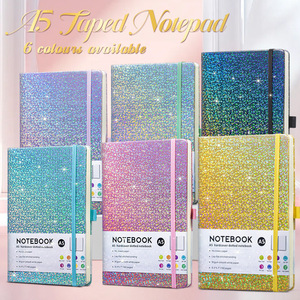 Custom Logo A5 Glitter <strong>Notebook</strong> Soft Cover 192 Pages PU Notepad <strong>Elastic</strong> Band <strong>Notebook</strong> <strong>with</strong> Pen Holder Diary Strap <strong>Notebook</strong> - Product Image 2