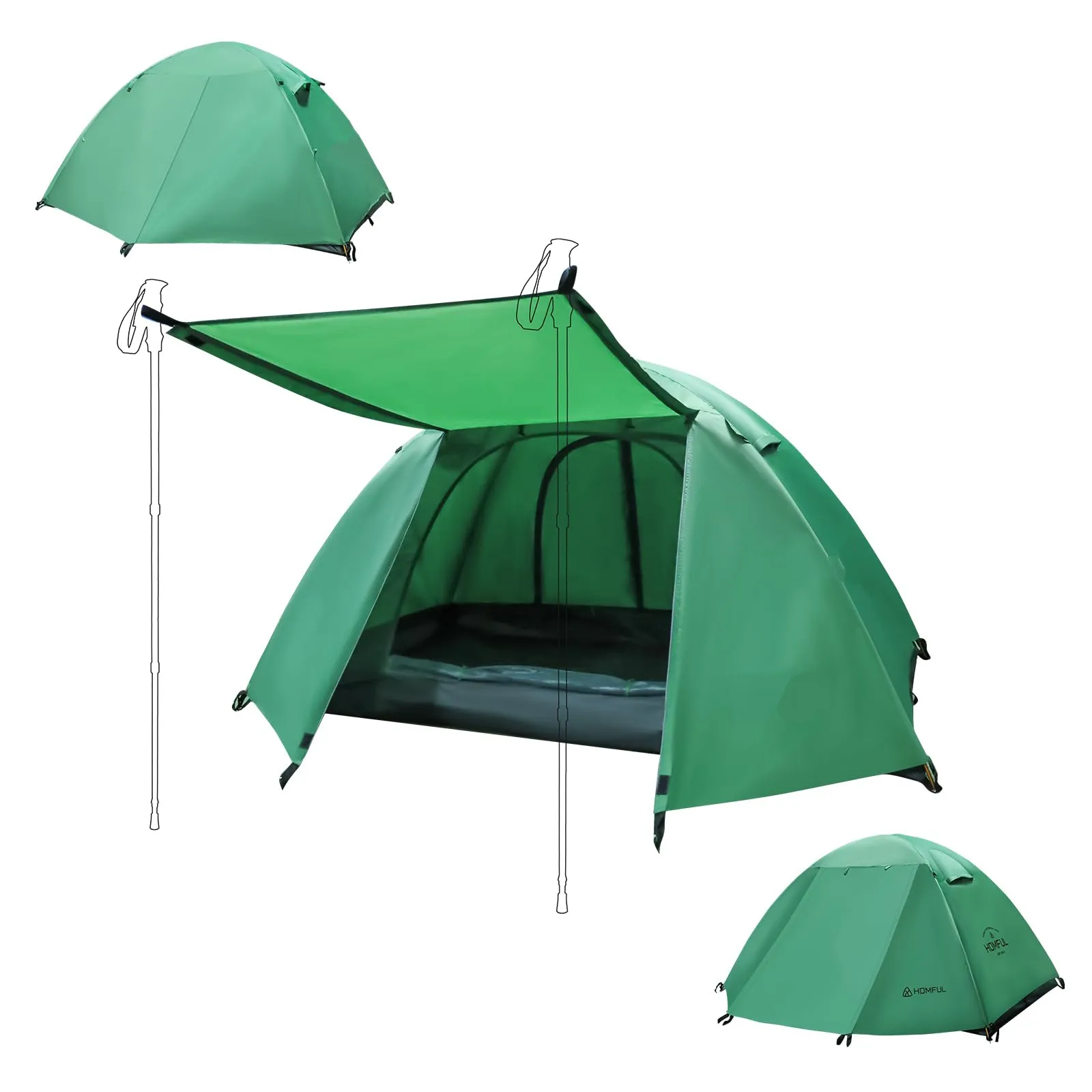 Tente de randonnée imperméable ultra légère pour 1 personne, grande taille, facile à installer, pour le camping et l'extérieur.