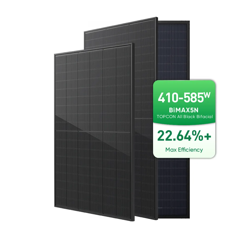 Fournisseur d'or Panneaux solaires bifaciaux Topcon Mono PV 425 440 565 585Watt Panneaux solaires transparents de type N pour serres