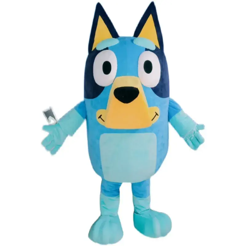 Fábrica OEM Bingo perro mascota personaje Animal perro Cosplay mascota disfraz perro dibujos animados mascota disfraz para adulto