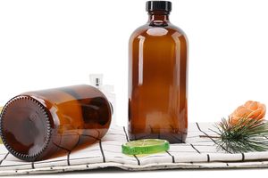 Бутылки из янтарного стекла объемом 16 унций (500 мл) с черной завинчивающейся крышкой для ликера, лекарств, эфирных масел, сиропа от кашля - Product Image 6