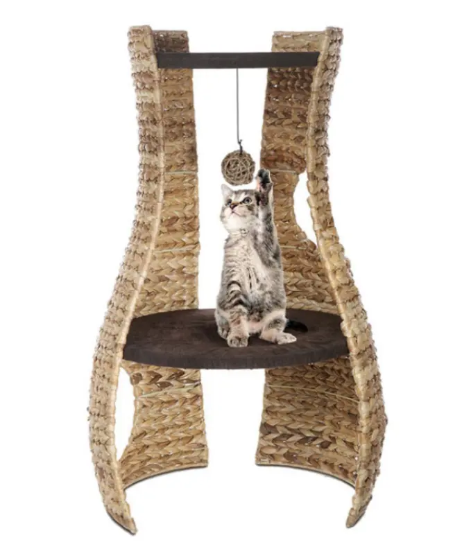 Casa de gato nova banana folha arranhador de gato, brinquedo, sisal, corda, postagem, vaso de gato, dupla camada de árvore de gato