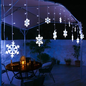 Creativo IP65 impermeable LED noche luz lámpara cadena copo de nieve forma exterior Navidad decoración clima frío Compatible - Product Image 5