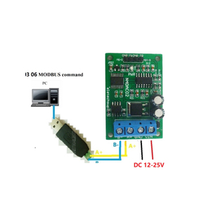 N4DAC02 DC 12V 2CH DAC Módulo 0-5V 0-10V PWM a Convertidor analógico de voltaje RS485 Modbus RTU Board