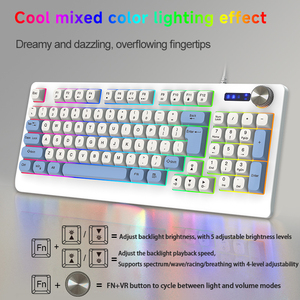 93 Key Low Price Custom Electronics <strong>Notebook</strong> Desktop Diy Pc Wired Backlit <strong>With</strong> Knob Membrane Gaming <strong>Keyboard</strong> - Product Image 2