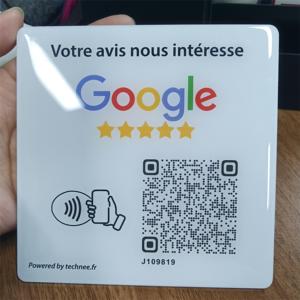 Programmable RFID NFC 12*12CM Tag With QR <strong>Code</strong> Epoxy <strong>Google</strong> Card Review Us on <strong>Google</strong> - Product Image 2