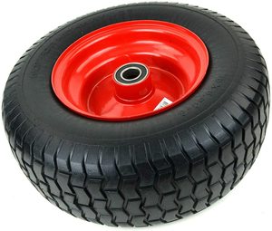 16 X 6.50-8 Tyre Wheel, Solid PU Tyre with Metal Wheel Hub Flat Free Turf <strong>Tire</strong> for Lawnmover Wheelbarrow