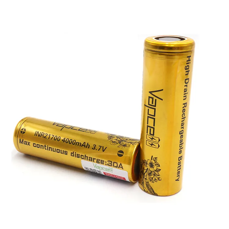 21700 סוללות vapcell 21700 4000 mAh 30A 21700 נטענת ליתיום סוללה 21700