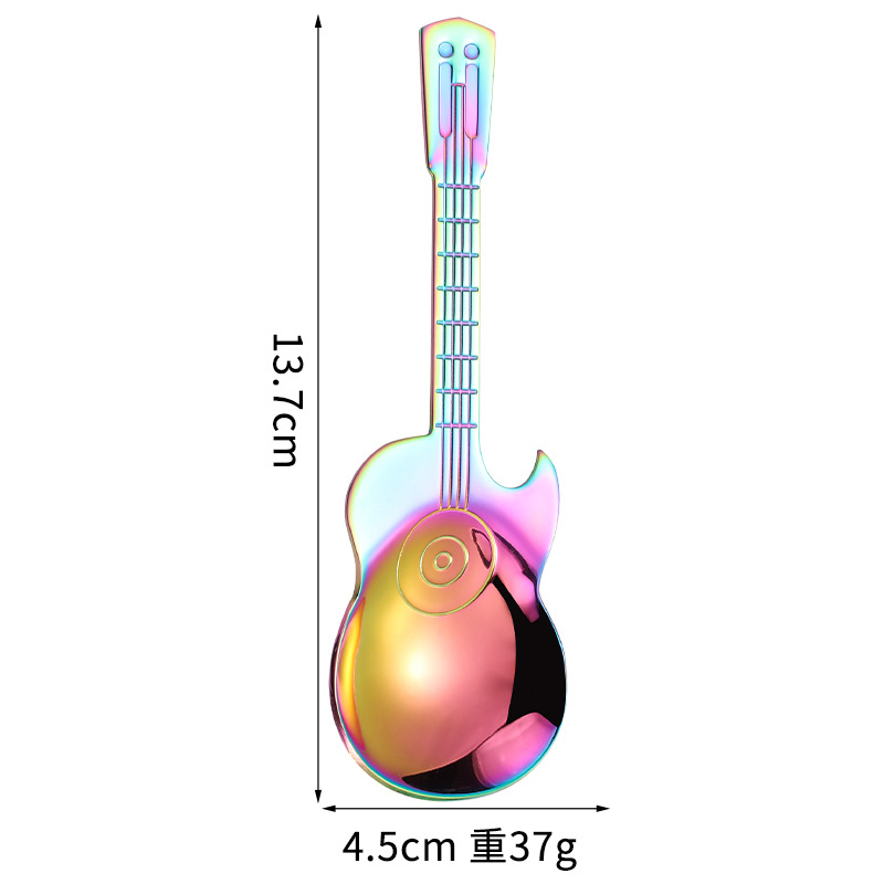 Grande cuillère guitare-arc-en-ciel