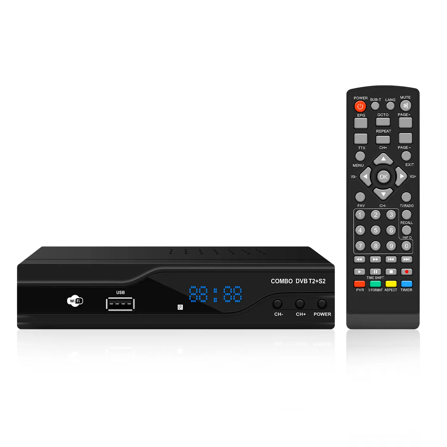 Combo DVB S2 T2 receptores de televisión por satélite IKS DVB T2 S2 CCCAM Set Top Box DVB T2 Receptor
