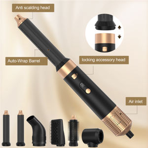6-in-1 có thể thay thế không khí nóng chuyên nghiệp Tóc máy tạo kiểu tóc Máy sấy một bước Volumizer không khí nóng bàn chải Styler - Product Image 6
