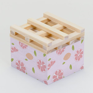 Nueva llegada patrón de fruta rosa notas adhesivas cubo limón pomelo impreso autoadhesivo Bloc de notas bandeja de madera hecho papel offset - Product Image 3