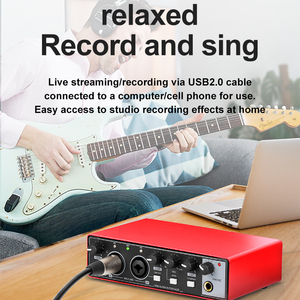 Nueva interfaz de audio profesional de 2 canales 24Bit 192Hkz y tarjeta de sonido USB para grabación en vivo - Product Image 3
