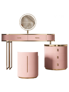 Thiết Kế Mới Nhất Ý Pháp Khung Kim Loại Hai Bàn Bàn Trang Điểm Phù Hợp Với Bàn Học Ghế Gương Bàn Trang Điểm - Product Image 5