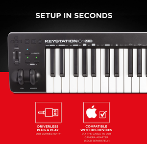 Synth Action 61 Key USB <strong>MIDI</strong> <strong>Keyboard</strong> <strong>Controller</strong> With Assignable Controls, Pitch and Mod Wheels M-Audio Keystation 61 MK3