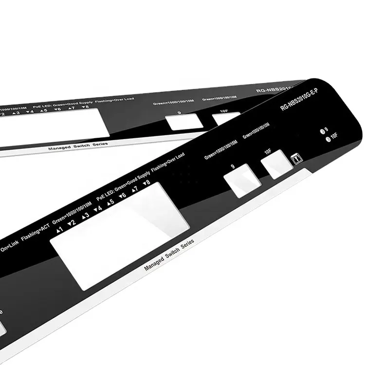 Fabrika fiyat Lexan etiket serigrafi elektronik sistemler için parlak polikarbonat grafik bindirme klavye