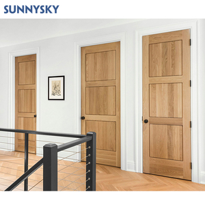Diseño Sunnysky Entrada principal Exterior Puerta doble de madera Puertas delanteras Entrada Puertas de madera - Product Image 6