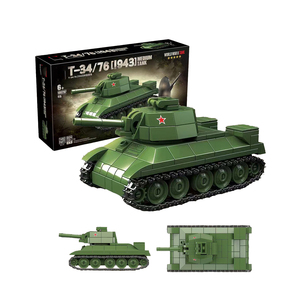 Collectible Model Plastic 415pcs Brick Military Main Battle Armour Vehicle T-34/76 Medium <strong>Soviet</strong> Ww2 Tank Building Block Set <strong>Toy</strong> - Product Image 2