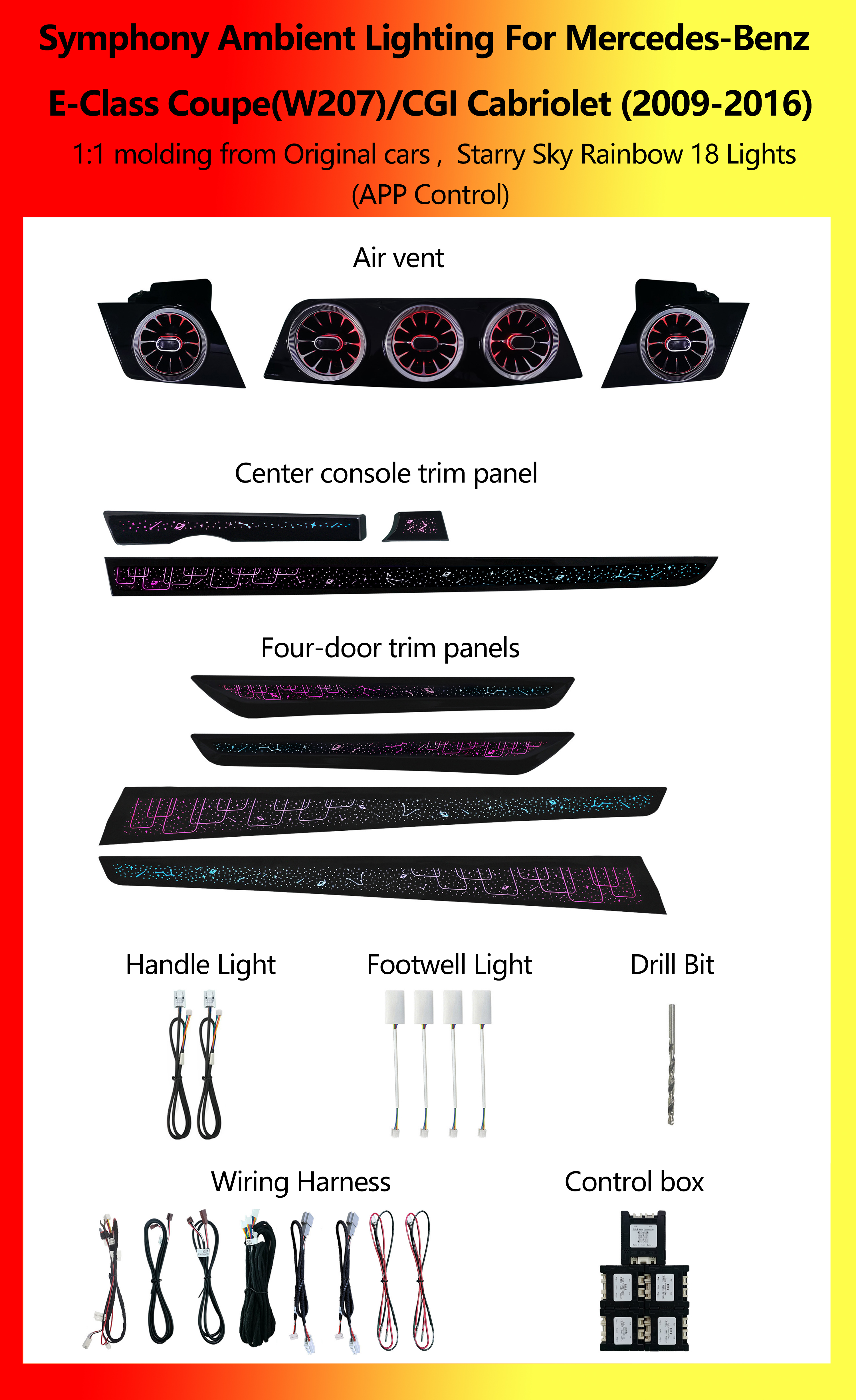 E-Class Coupe(W207)/CGI Cabriolet Starry Sky Rainbow 18 Lights