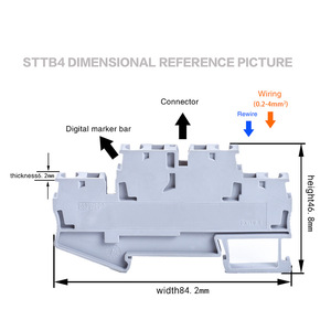 STTB4-bloque de terminales de dos capas, terminal de conexión de Riel DIN STTB 4, bloques de terminales de doble capa - Product Image 2