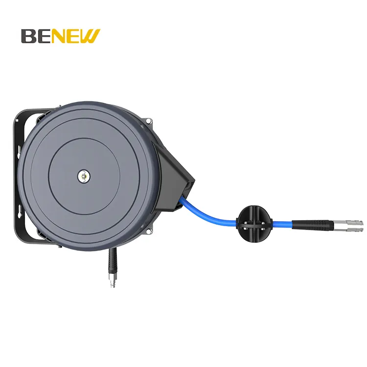 ZQ180-TW 18M Wall Mounted Retractable Steel Housing Air Hose Reel For Industrial Use