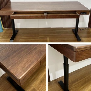 Escritorio de ordenador rojo de red de madera maciza especial para estudiantes de secundaria mesa elevadora eléctrica doble alargada - Product Image 4