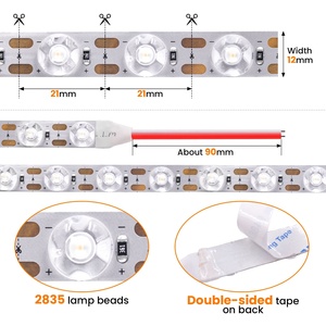 GMJH1111 กระจายการสะท้อนแสง LED DC 24V ความสว่างสูงเลนส์ LED Strip SMD2835 48 leds/M 12 มม.ยืดหยุ่น led Strip diffuser