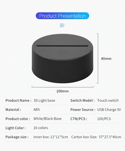 Newish Multi funzioni 16 colori con telecomando carica USB 3D Illusion Anime Base luce notturna in acrilico - Product Image 5