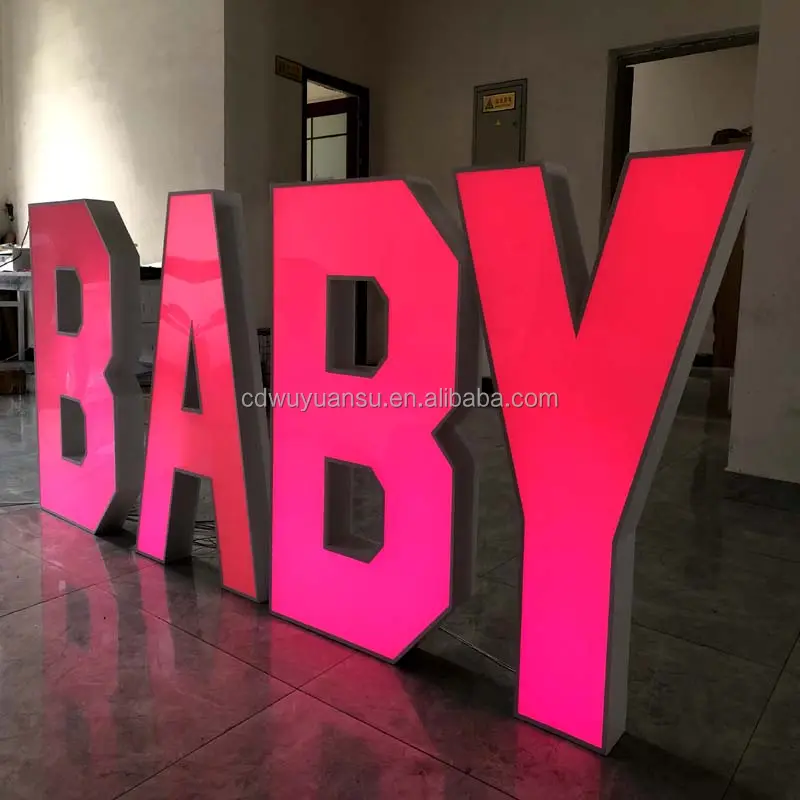HS Sign Custom wedding decoration Color led numbers Lights BABY neon marquee letters For Birthday Party