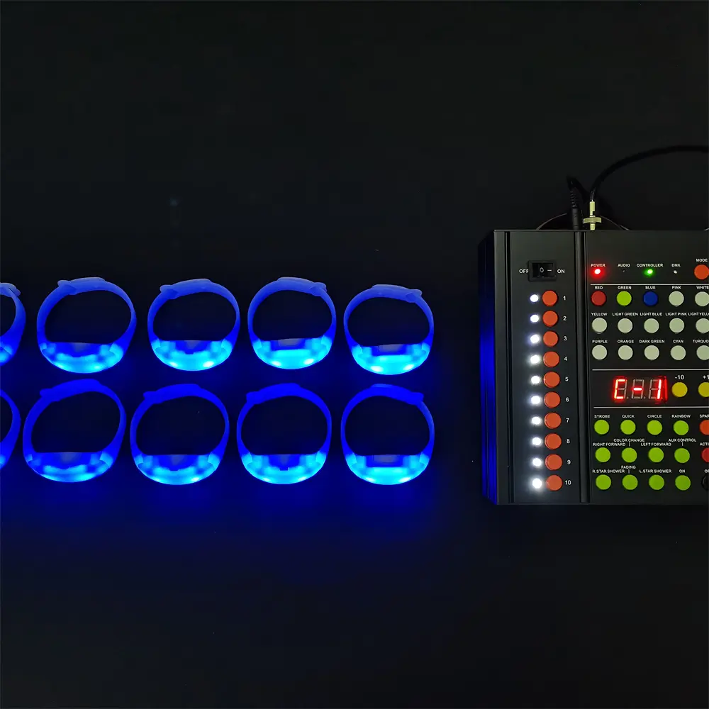 Yuguang Custom Print Concert LED Flashing DMX Control Programmable Remote Controlled LED Bracelet