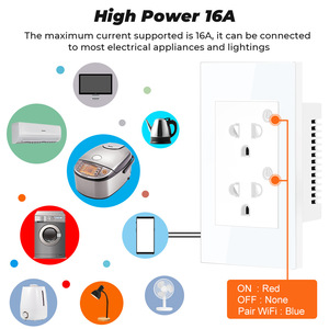 <strong>AU</strong> Smart 3-Pole Plug Socket 2 Touch Switches WIFI APP <strong>Remote</strong> Control Wall Switches Google Voice Timing Function Battery - Product Image 6