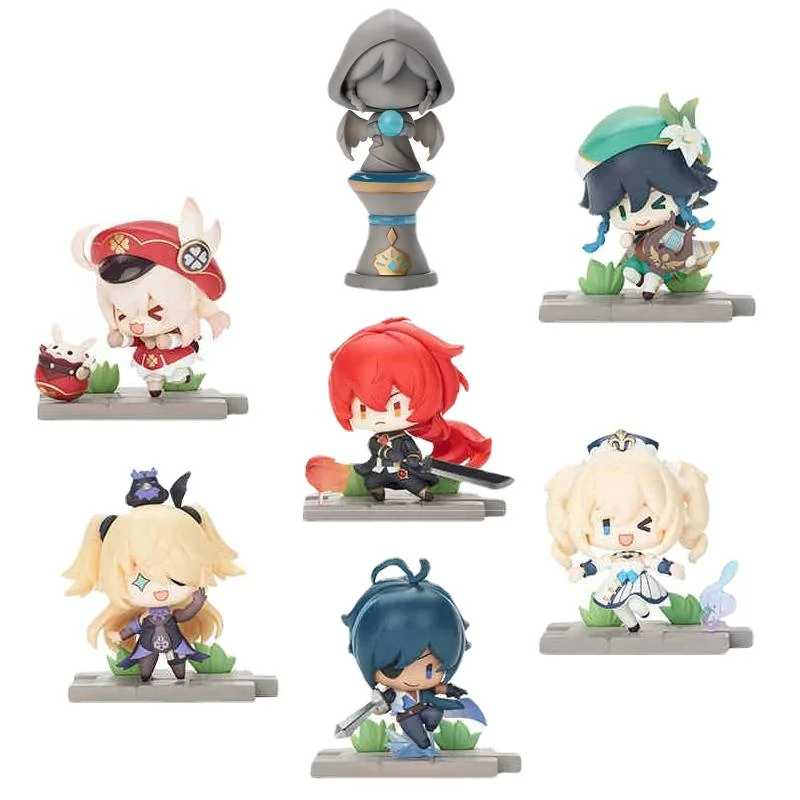 7-8CM 7Pcs/Set Genshin Impact Bead Battlefield Heroes Series Theme Blind Box Anime Action Figures Mystery Guess Box Guess Toys