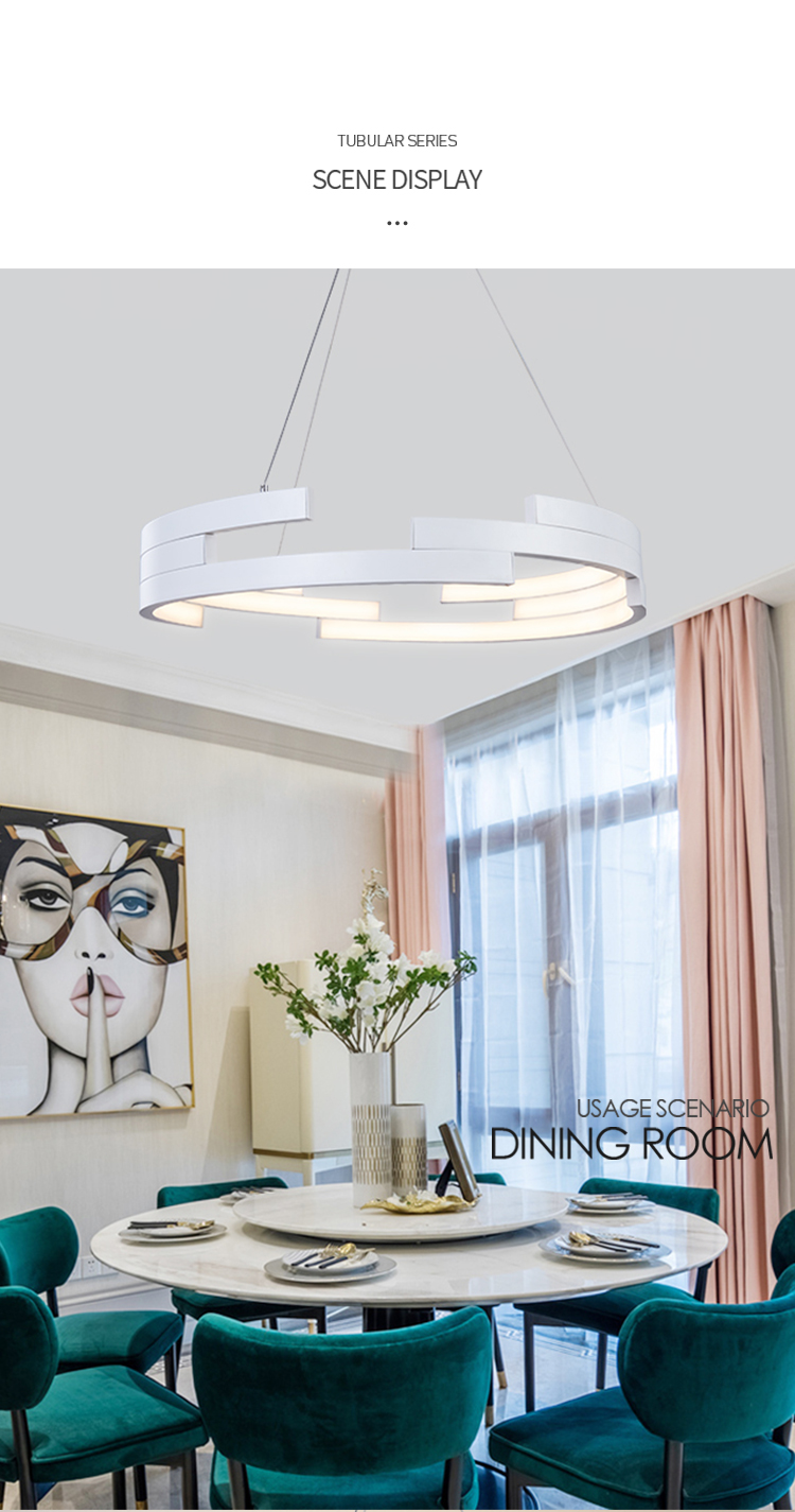 Simple ceiling Modern circle indoor led pendant light modern chandelier lamp for hotel