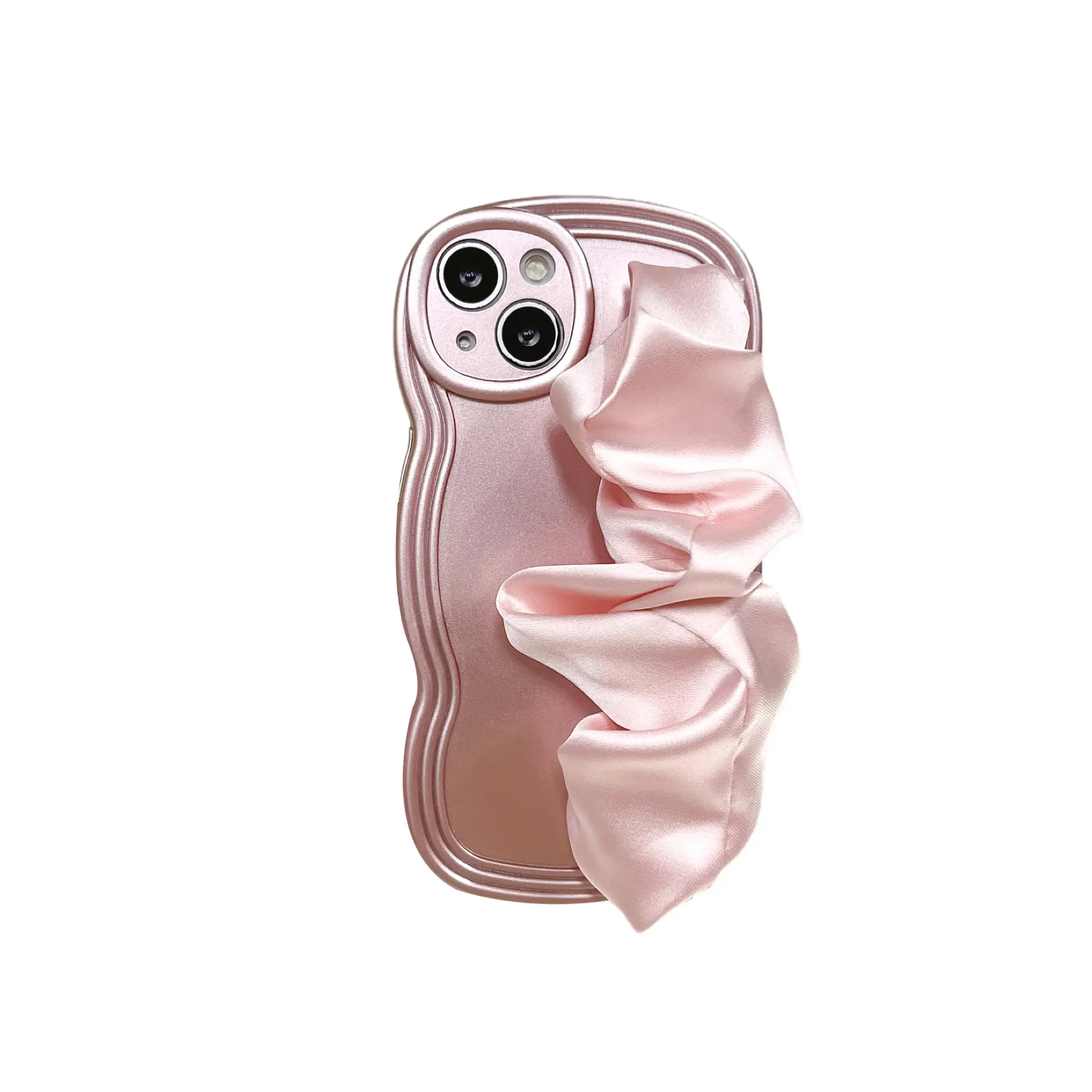 Pulseira de seda com cachecol DIY acessório para celular, capa traseira para iPhone 15, 14, 13, 12, 11 Pro Max Plus Princess