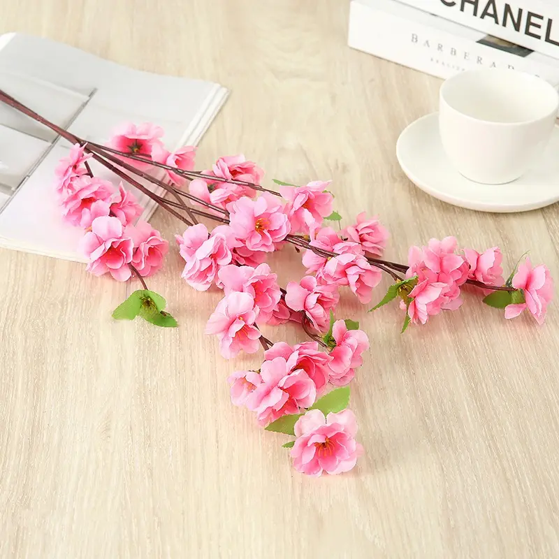 Düğün parti dekor ipek çiçek garland plastik kiraz erik şeftali çiçeği yapay çiçek