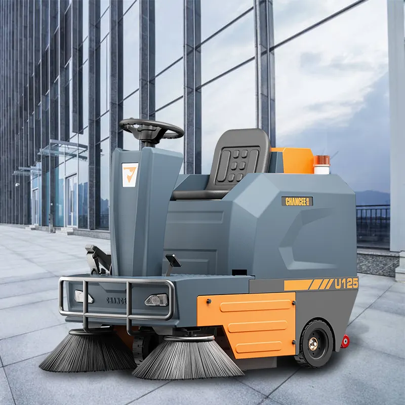 Harga Pabrik Mesin Pembersih Listrik Mini Road Sweeper Truck Industrial Ride On Floor Sweeper