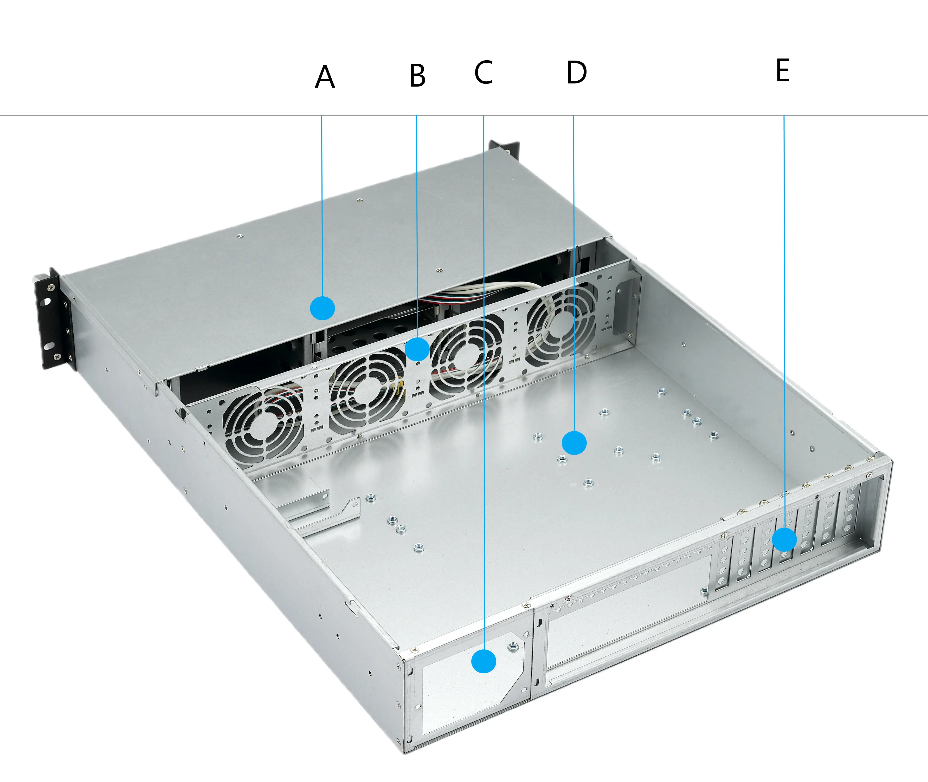 Oem/odm 2u550 שרת שלדת שרת זרוע הר מחשב תעשייתי עד 8*3.5 "hdd atx לוח שרת תעשייתי