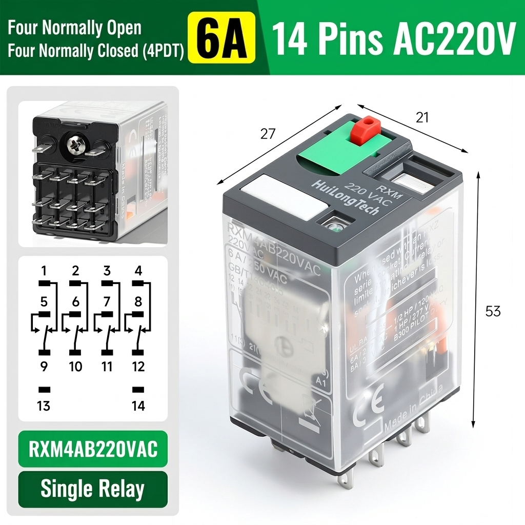 RXM4AB2P7 14 broches AC220V 6A