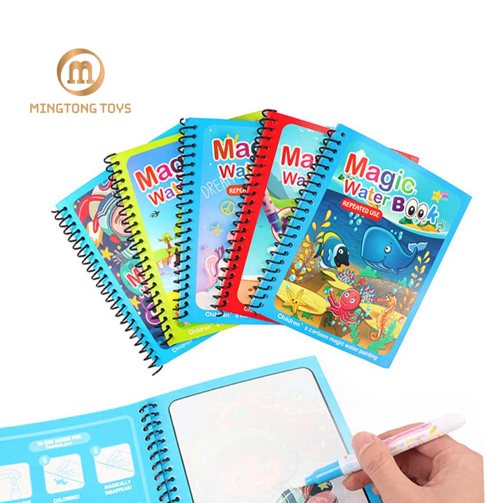 Niños niños divertido juguete educativo Doodle libro Mat paquete conjunto mágico agua dibujo pintura tablero con pluma