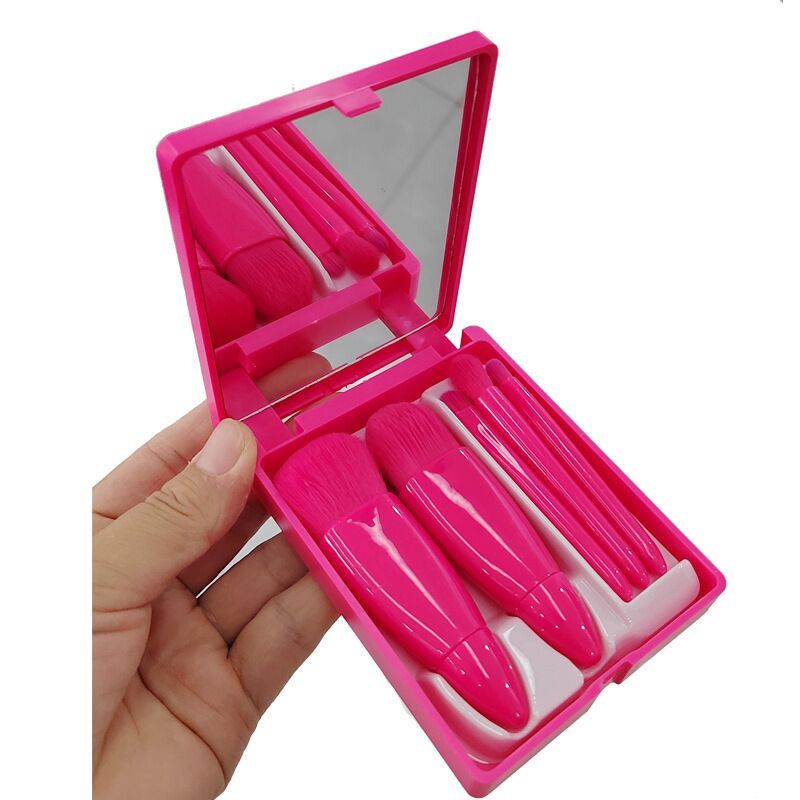 makeup brushes set-hot pink