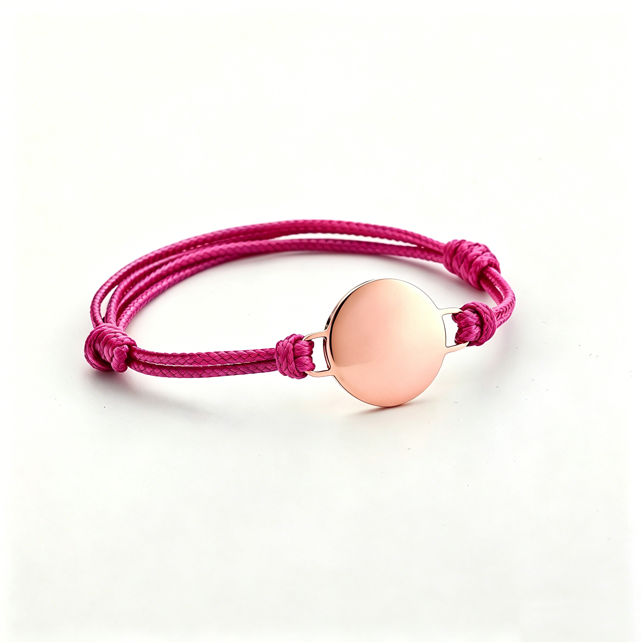 Hot Pink Cord+Rose Gold Charm
