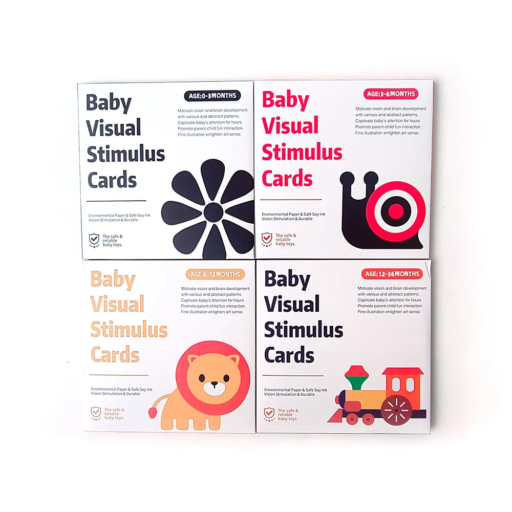 Heiße frühe Lernspiel zeug Baby visuelle Reiz karten 3-6 Monate Baby Safe Karteikarten/kognitive Karten