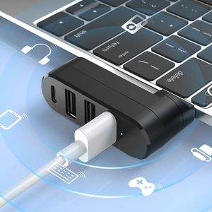 4合1 USB3.0 2.0集线器类型C 180度可旋转集线器USB多分离器电源适配器，用于PC电脑配件 - Product Image 4