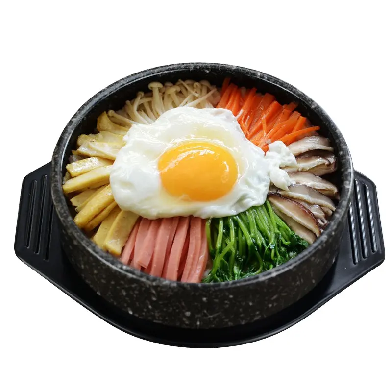 Forma rotonda di Stile Coreano Ciotola di Pietra Bibimbap Ciotola di Pietra di Cottura Casseruola Uso Da Cucina In Pietra Ware per la Casa Sala Da Pranzo