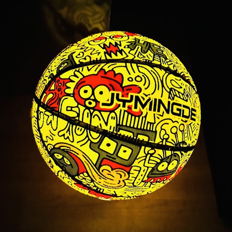 Yellow led glow basketball