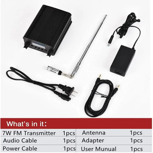 免费送货7w立体声液晶广播电台家庭无线音频系统7w调频发射机 - Product Image 2