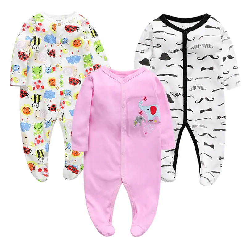 0-12 mesi A Manica Lunga Appena Nato Tuta Del Bambino Unisex Infantile Footie del bambino Delle Ragazze Dei Ragazzi Della Tuta Del Bambino Abbigliamento Playsuit Vestito