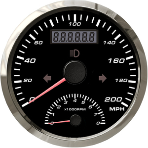 12V 24V 2 in 1 GPS Speedometer with Tachometer 0-8000RPM 125 200 <strong>KM</strong>/H <strong>MPH</strong> with GPS Antenna Mileage Adjustable - Product Image 1